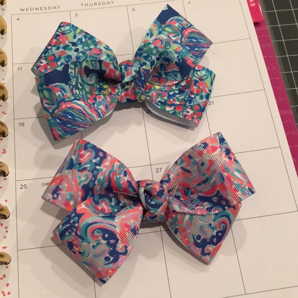 Other - Two Lilly Pulitzer Handmade 4 inch Hairbows